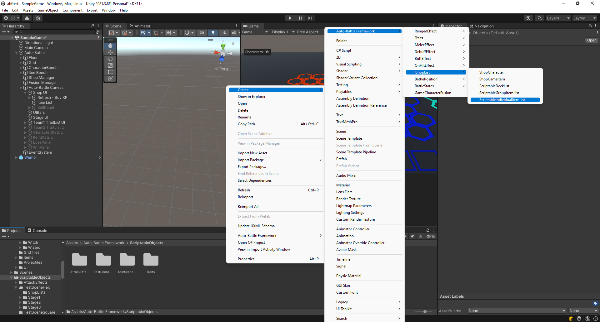 Create a new Scriptable Individual Item List