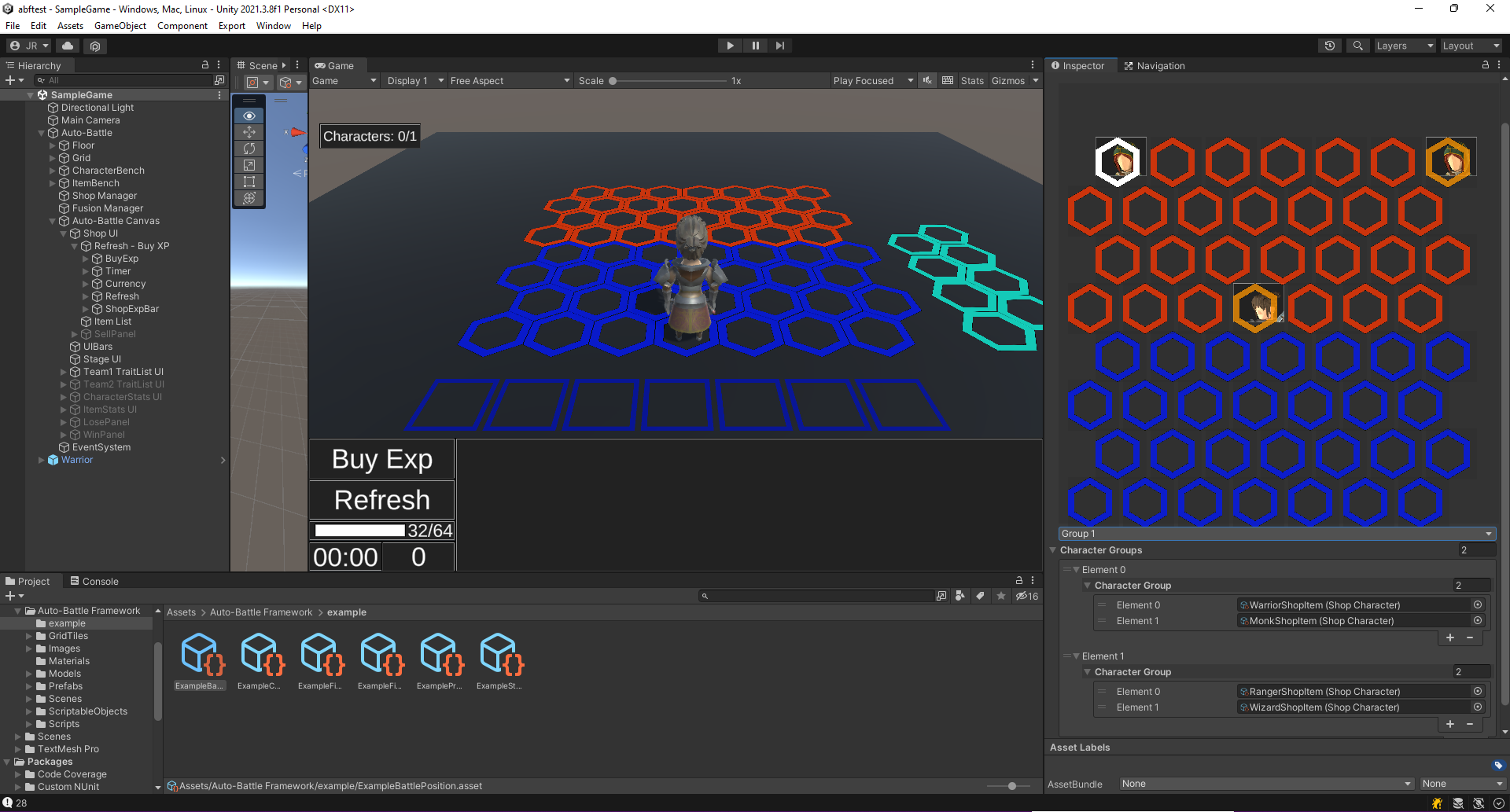 Choosing the cells to display characters from Group 1. Since there are ranged characters, the cells farthest to the center are chosen